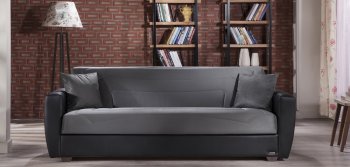 Power Rainbow Dark Gray Sofa Bed in Fabric by Sunset [IKSB-Power Rainbow Dark Gray]