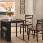 Two-Tone Finish Modern 3Pc Dining Set w/Fold Out Table Top