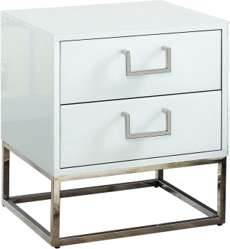 Nova Side Table 818 in White Glass by Meridian [MRCT-818 Nova]