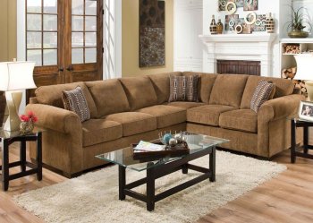 51245 Torilyn Sectional Sofa in Walnut Fabric by Acme [AMSS-51245 Torilyn]