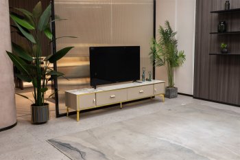 Ella TV Stand in Gray High Gloss by Beverly Hills [BHTV-Ella]