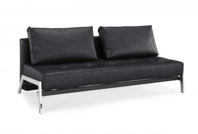 Black or Dark Brown Bonded Leather Modern Convertible Sofa Bed