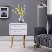 Zane Side Table 836 in White Lacquer by Meridian