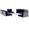 Harmony EEI-2617 7Pc Outdoor Patio Set of Modular Sofa & Table