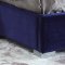 Madison Upholstered Bed in Navy Velvet Fabric w/Options