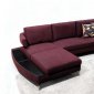 Purple Fabric Modern Elegant Sectional Sofa w/Metal Legs