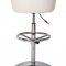 Black or White Leatherette Set of 2 Bar Stools with Steel Base