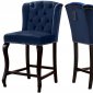 Suri Counter Stool 773 Set of 2 Navy Velvet Fabric by Meridian