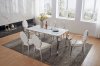 110 Dining Table by ESF w/Marble Top & Optional White Chairs