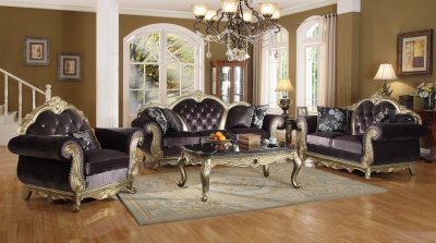 Roma 653 Sofa in Grey Velvet Fabric w/Optional Items