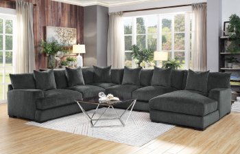 Worchester Sectional Sofa 9857DG in Dark Gray by Homelegance [HESS-9857DG-Worchester]