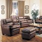 Brown Full Bonded Leather Contemporary Sofa w/Pillow Top Seating