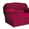 Burgundy Fabric Transitional Living Room w/Sewn-on Arm Pillows