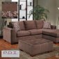 Chocolate Fabric Modern Sectional Sofa w/Optional Ottoman