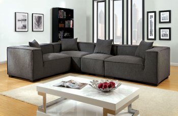 Langdon Sectional Sofa CM6037GY in Gray Fabric w/Options [FASS-CM6037GY-Langdon]