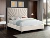 Eclipse Bed in Cream Velvet Fabric by Meridian w/Options