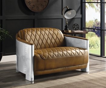 Sedna Loveseat LV01985 in Brown Top Grain Leather by Acme [AMS-LV01985 Sedna]