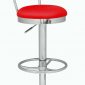 Red & Chrome Set of 2 Modern Barstool w/Adjustable Height