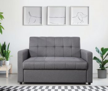 Vaiknock Adjustable Sofa LV00177 in Dark Gray Linen by Acme [AMSS-LV00177 Vaiknock]