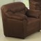 Brown Fabric Modern 3Pc Sofa Set w/Pillow Padded Arms