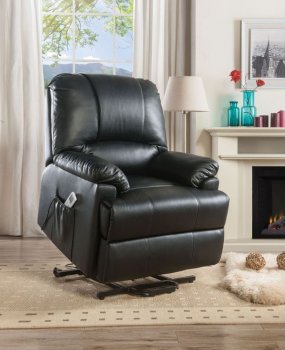 Ixora Recliner 59285 in Black PU by Acme w/Massage & Power Lift [AMAC-59285 Ixora]