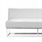 White Bycast Leather Contemporary Bench with One side Armrest