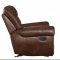 Center Hill Recliner Sofa 9668NSD in Saddle Brown by Homelegance