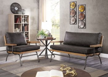 Santiago Accent Loveseat CM-AC6077GY in Dark Gray Leatherette [FAS-CM6077GY-Santiago]