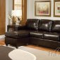 Espresso Leatherette Modern Reversible Sectional Sofa