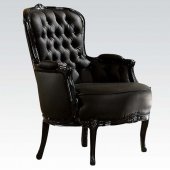 59148 Cain Accent Chair in Black Leatherette by Acme