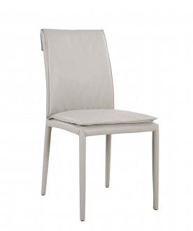 Togo Dining Chair Set of 2 in Light Gray Leather by J&M