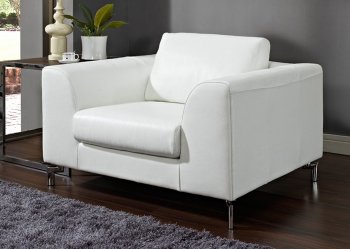 Angela Chair in White Leather by Whiteline Imports [WLCC-Angela White]