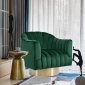 Farrah Accent Chair 520 in Green Velvet Fabric by Meridian