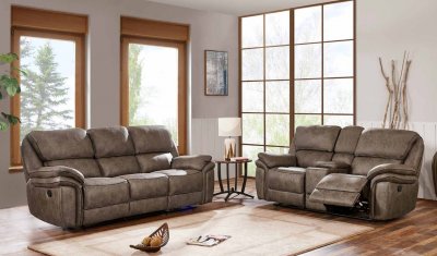 U140 Motion Sofa in Camel Fabric by Global w/Options