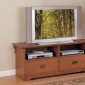 Oak Wood Finish Convenient TV Stand w/Two Ample Drawers