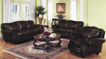 Dark Burgundy Bonded Leather Classic Living Room w/Rolled Arms [CRS-283-501391]