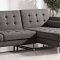 1471 Sectional Sofa in Grey Fabric by ESF w/Sleeper