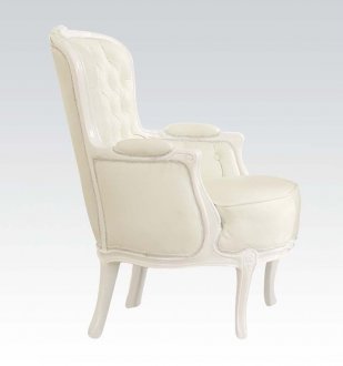 59147 Cain Accent Chair in White Leatherette by Acme