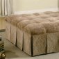 Floral Pattern Fabric Skirted Ottoman w/Accented Tufts