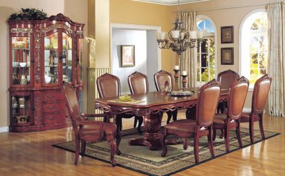 Deep Cherry Finish Contemporary Dining Set