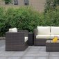 Ilona Outdoor Patio Set CM-OS2136-Set11 in Ivory & Espresso