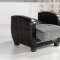 Modern Grey & Black Two-Tone Living Room w/Storage Sleeper Sofa