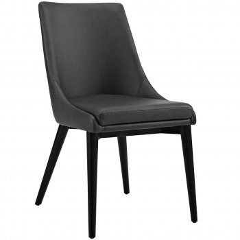 Viscount Dining Chair Set of 2 in Black Vinyl by Modway [MWDC-2226 Viscount Black]