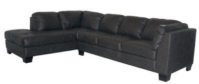 Black or Brown Bonded Leather Modern Sectional Sofa