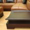 Brown Full Leather Modern Sectional Sofa W/Built-in Side Tables