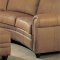 Camel Leather Sectional Sofa & Ottoman Set W/Nail-Head Design