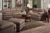 Tan Microfiber Contemporary Set of Sofa and Loveseat