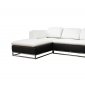 White & Dark Brown Leather Modern Sectional Sofa w/Steel Legs