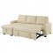 Dafina Sectional Sofa LV01054 in Beige Fabric by Acme w/Sleeper