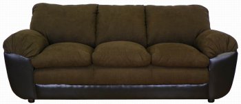 Java Fabric and Vinyl Modern Sofa & Loveseat Set w/Options [PMS-5350-Java]